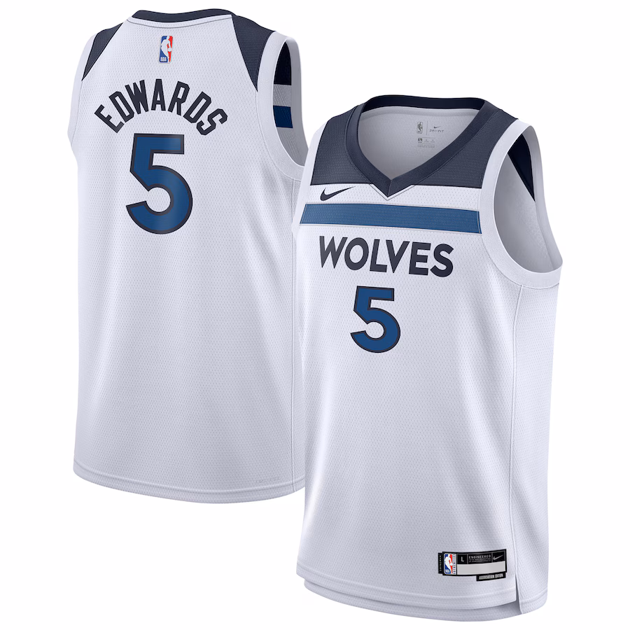 Youth Minnesota Timberwolves Anthony Edwards Nike White Swingman Jersey - Association Edition - Puhuasuan