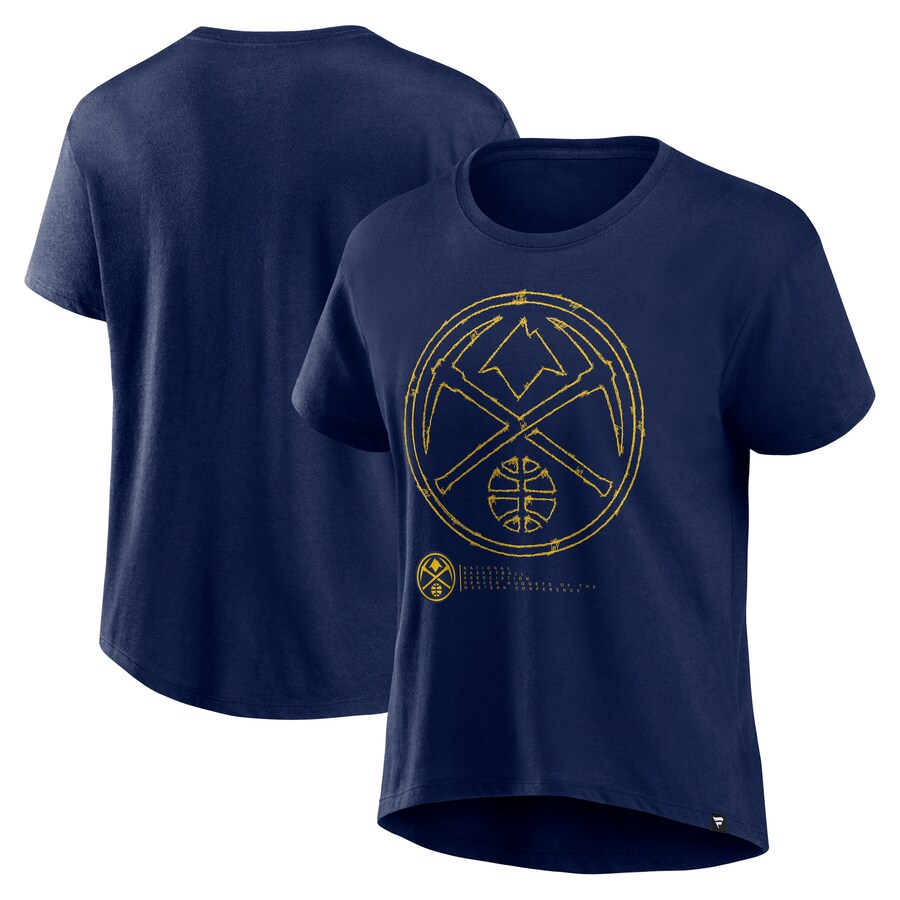 Women's Denver Nuggets  Fanatics Navy Hand Check T-Shirt - Puhuasuan
