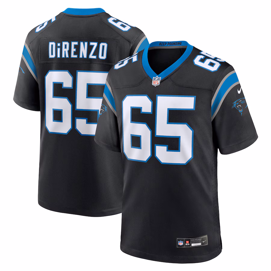 Men's Carolina Panthers J.D. DiRenzo Nike  Black  Game Jersey - Puhuasuan