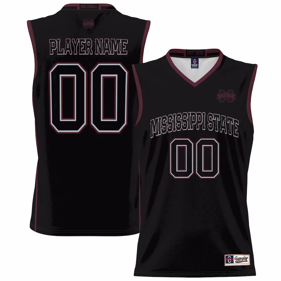 Mississippi State Bulldogs GameDay Greats Youth NIL Pick-A-Player Lightweight Basketball Jersey - Black - Puhuasuan