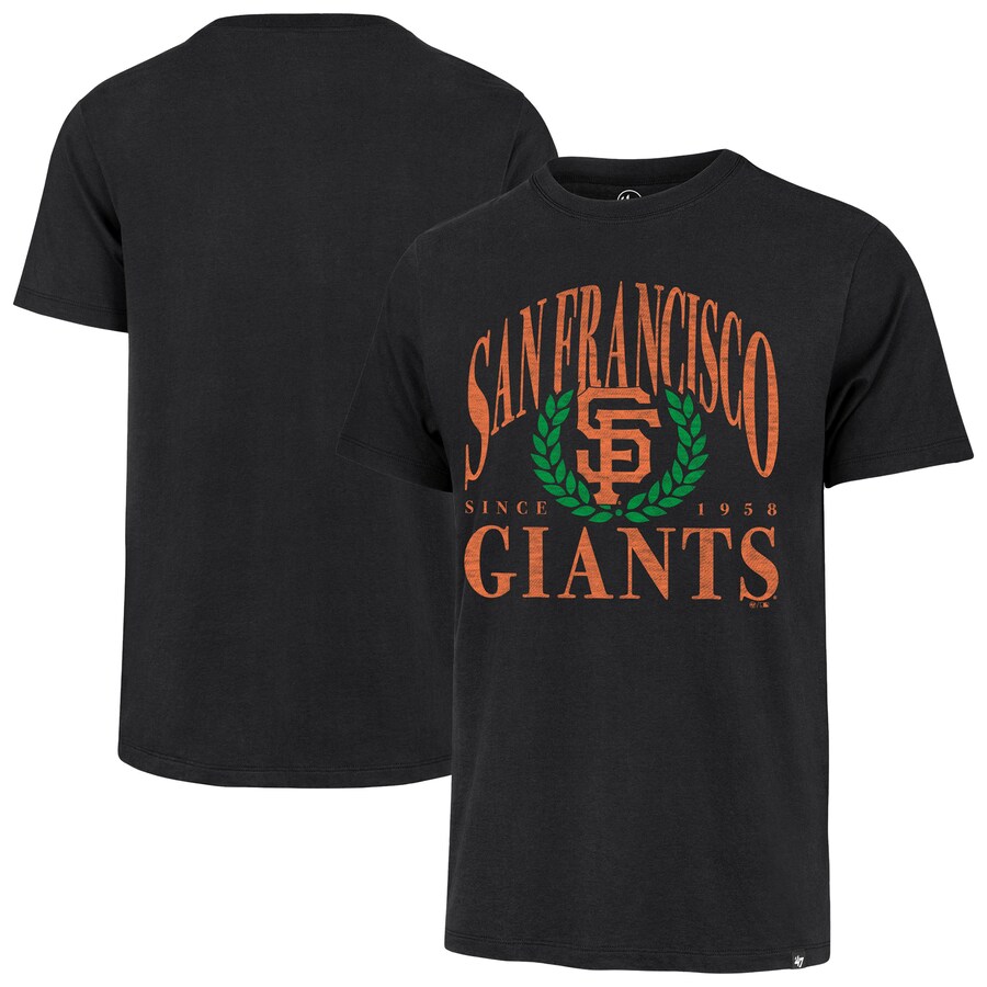 Men's San Francisco Giants '47 Black Pitchout Franklin T-Shirt - Puhuasuan