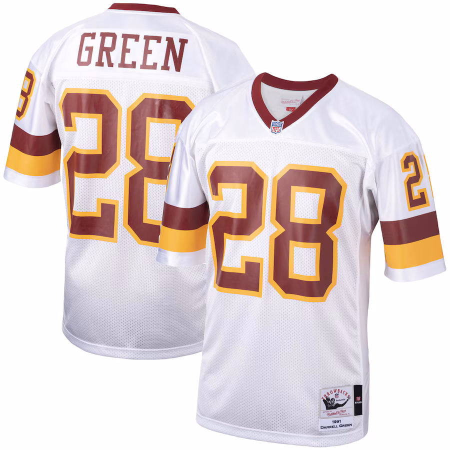 Men's Washington Football Team 1991 Darrell Green Mitchell & Ness White Authentic Throwback Retired Player Jersey - Puhuasuan