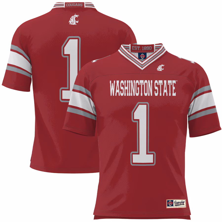 Youth GameDay Greats #1 Crimson Washington State Cougars Football Jersey - Puhuasuan