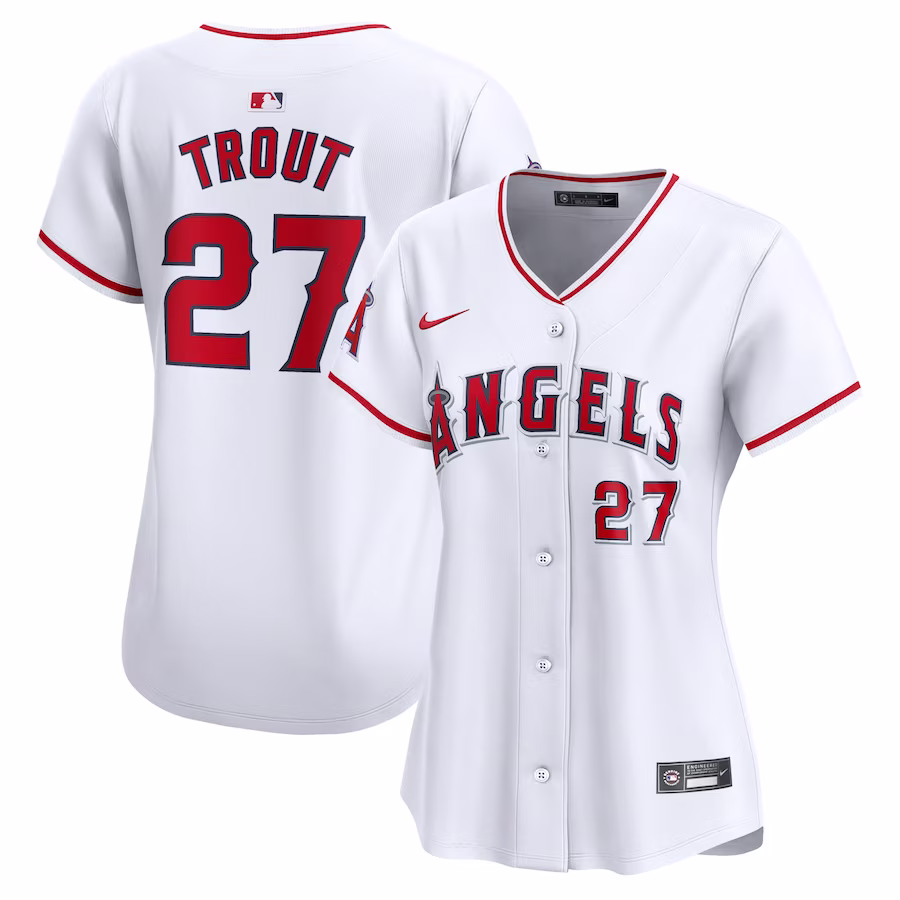 Women's Los Angeles Angels Mike Trout Nike White Home Limited Player Jersey - Puhuasuan