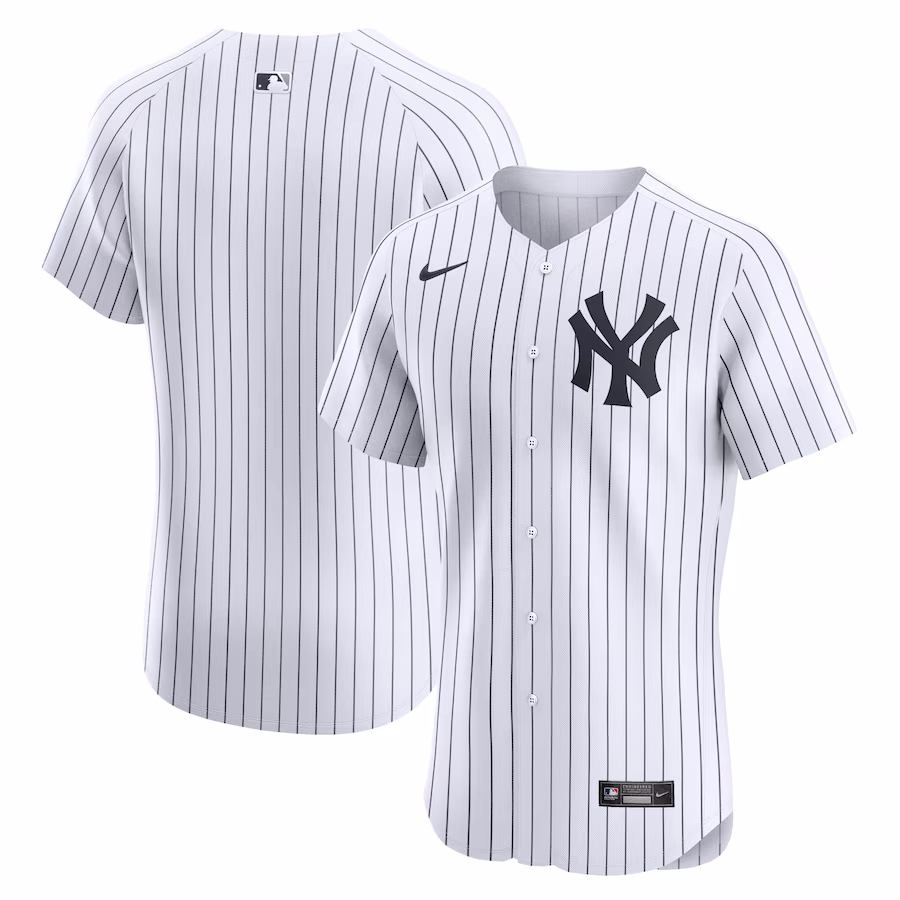 Men's New York Yankees Nike White Home Elite Jersey - Puhuasuan