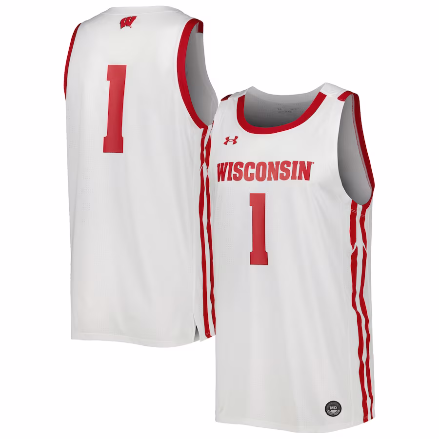 Wisconsin Badgers Under Armour Replica Basketball Jersey - White - Puhuasuan