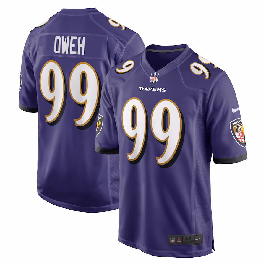 Men's Baltimore Ravens Odafe Oweh Nike Purple Game Jersey - Puhuasuan