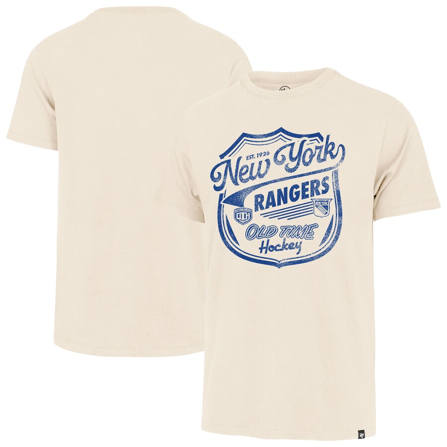 Men's New York Rangers '47 Cream Poke Check Franklin T-Shirt - Puhuasuan