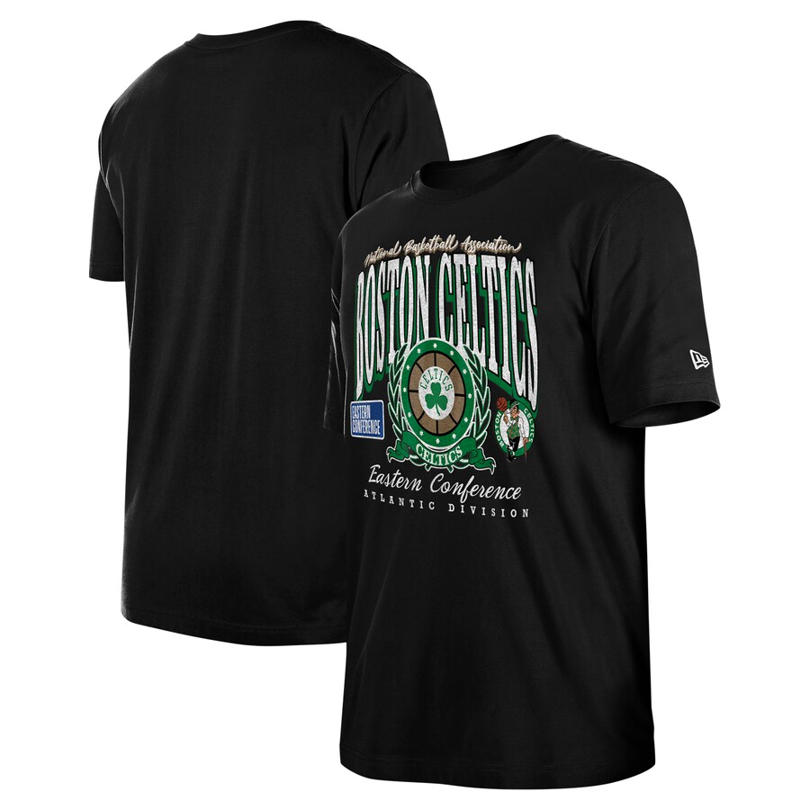 Unisex Boston Celtics  New Era Black Oversized Essentials Boxy T-Shirt - Puhuasuan