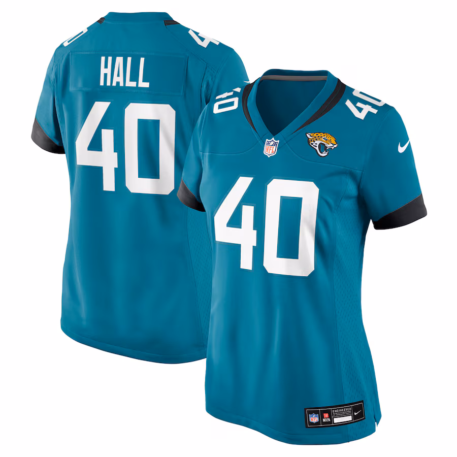 Women's Jacksonville Jaguars Tyler Hall Nike Teal Team Game Jersey - Puhuasuan