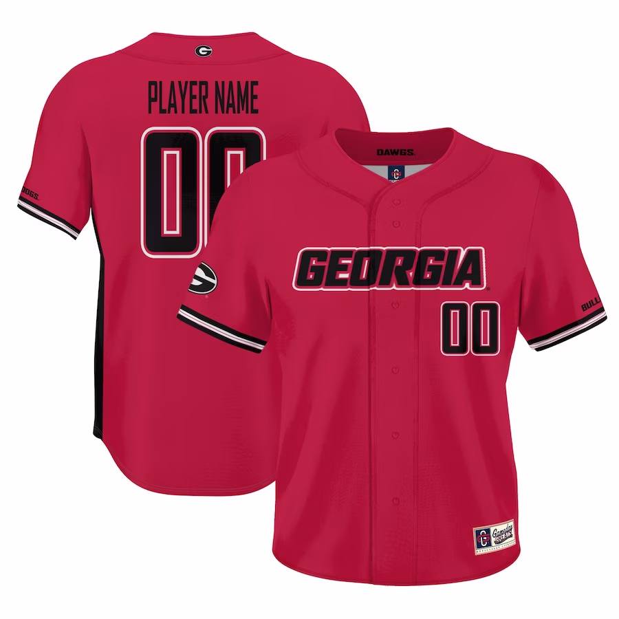 Georgia Bulldogs GameDay Greats NIL Pick-A-Player Lightweight Baseball Jersey - Red - Puhuasuan