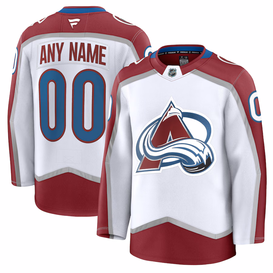 Men's Colorado Avalanche Fanatics White Away Premium Custom Jersey - Puhuasuan