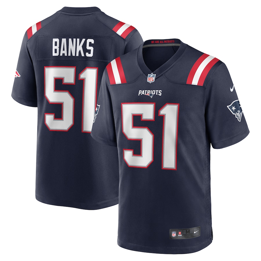 Men's New England Patriots Keshawn Banks Nike Navy Game Jersey - Puhuasuan