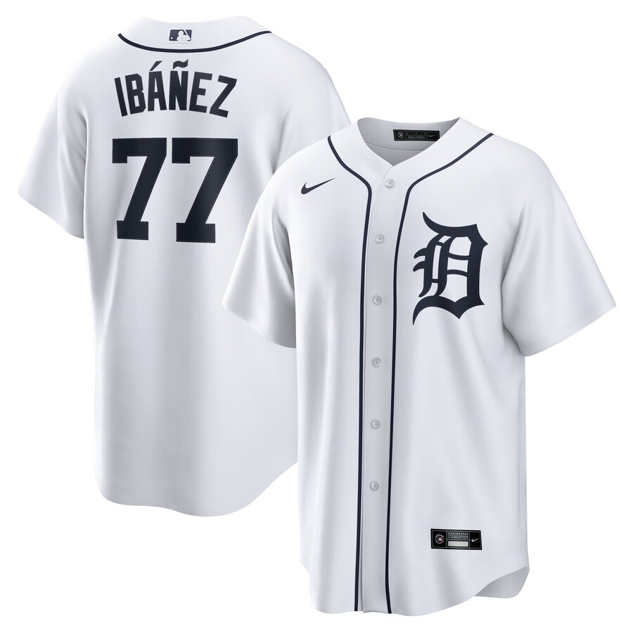 Men's Detroit Tigers Andy Ibanez Nike White Home Replica Jersey - Puhuasuan