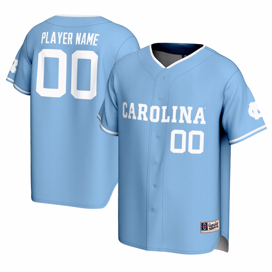 North Carolina Tar Heels GameDay Greats Carolina Blue NIL Pick-A-Player Lightweight Baseball Jersey - Light Blue - Puhuasuan