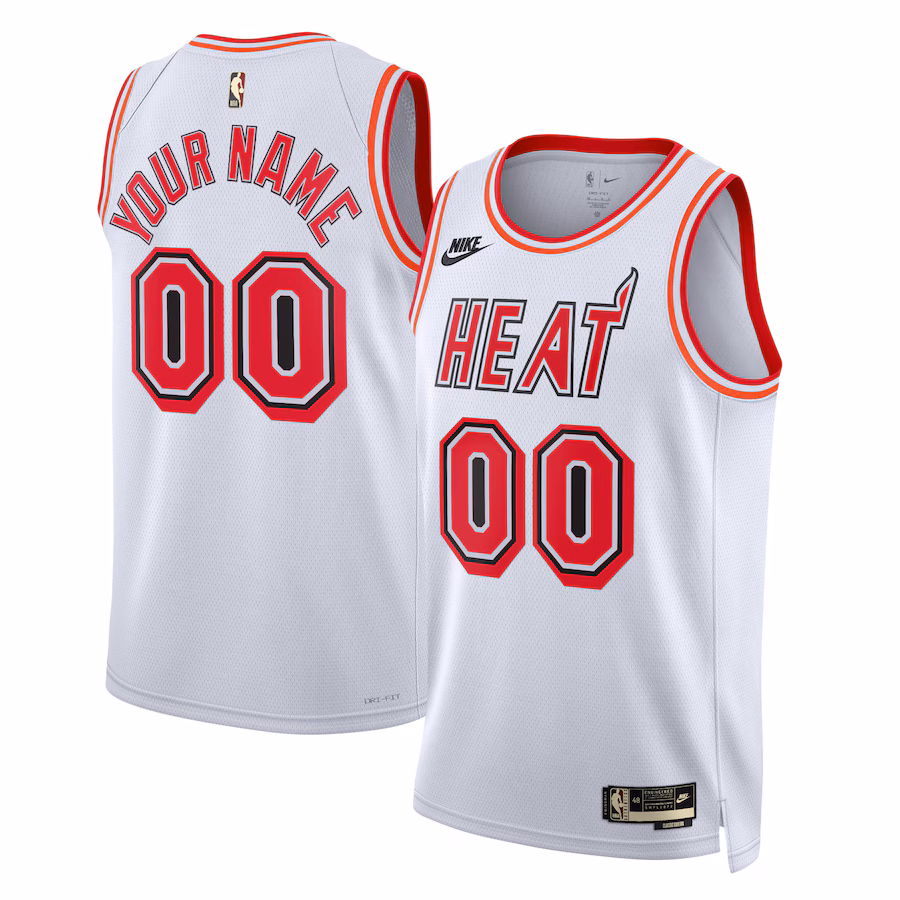 Unisex Miami Heat Nike White 2022/23 Custom Swingman Jersey - Classic Edition - Puhuasuan