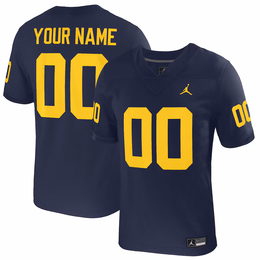 Michigan Wolverines Jordan Brand Youth  Custom Football Game Jersey �?Navy - Puhuasuan