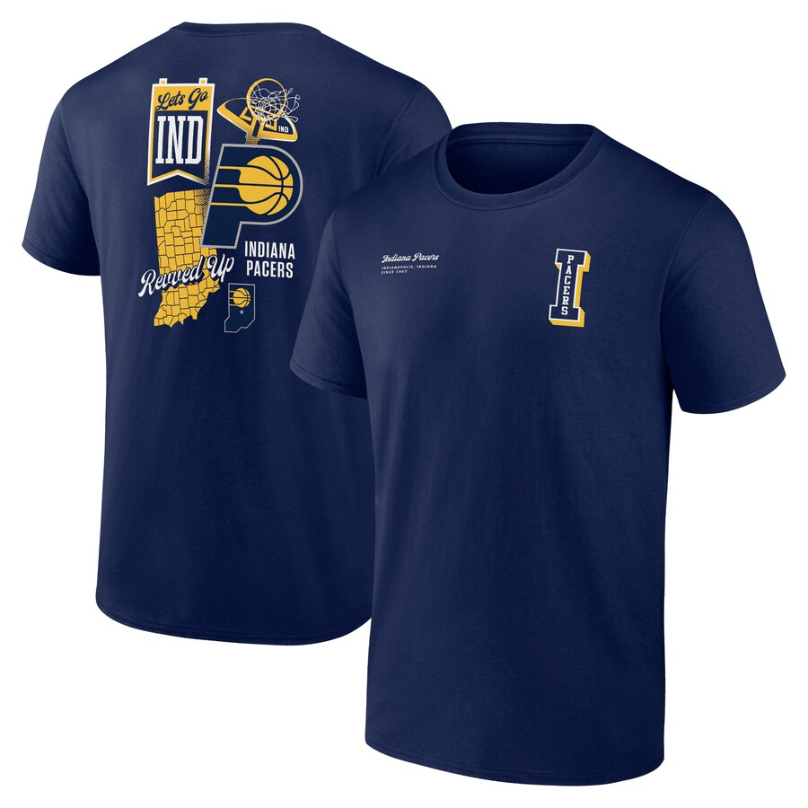 Men's Indiana Pacers Navy Split Zone T-Shirt - Puhuasuan