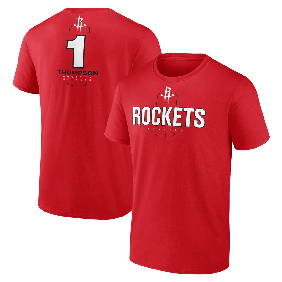 Men's Houston Rockets Amen Thompson Red Behind The Back Name & Number T-Shirt - Puhuasuan