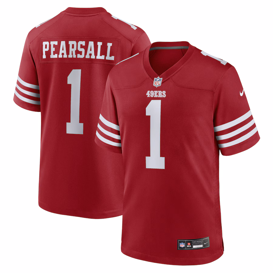 Men's San Francisco 49ers Ricky Pearsall Nike  Scarlet Team Game Jersey - Puhuasuan