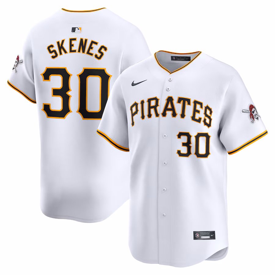 Youth Pittsburgh Pirates Paul Skenes Nike White Home Limited Player Jersey - Puhuasuan