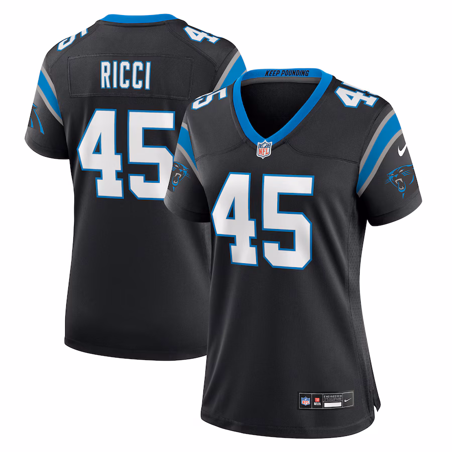 Women's Carolina Panthers Giovanni Ricci Nike Black Team Game Jersey - Puhuasuan