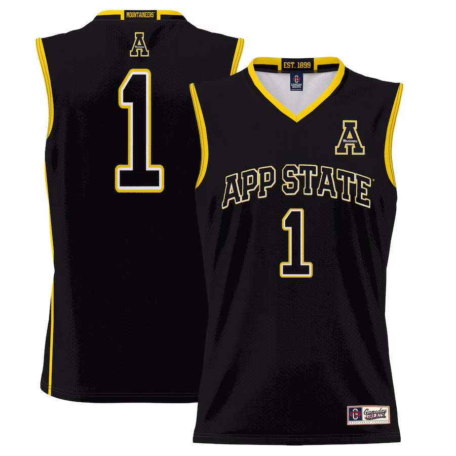 #1  Appalachian State Mountaineers GameDay Greats  Lightweight Basketball Jersey - Black - Puhuasuan