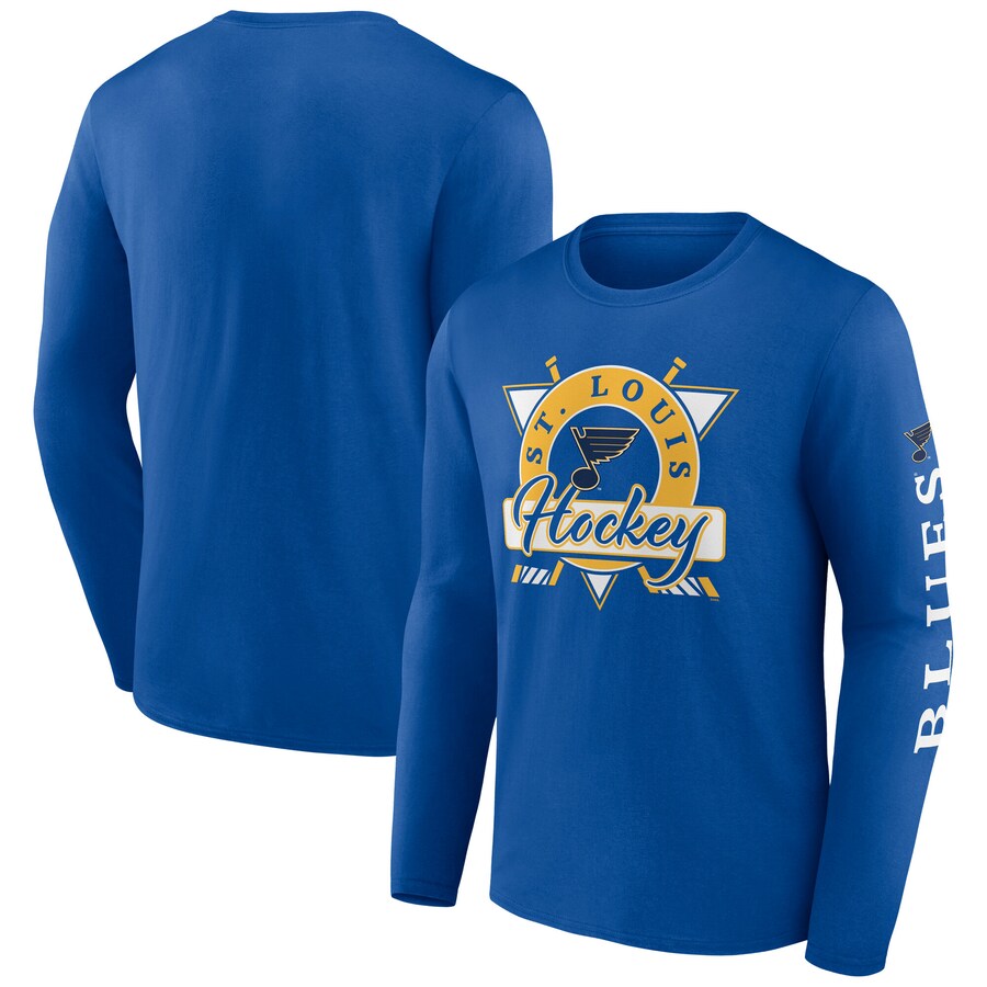 Men's St. Louis Blues Fanatics Blue Rinkside Long Sleeve T-Shirt - Puhuasuan