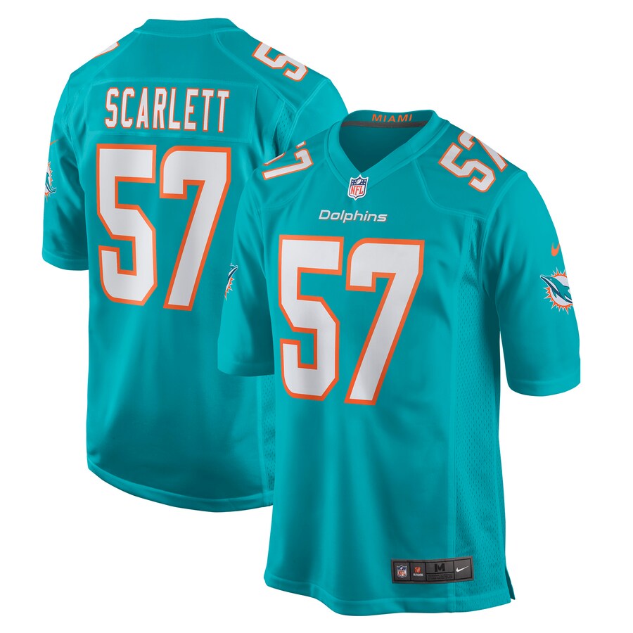Men's Miami Dolphins Brennan Scarlett Nike Aqua Game Jersey - Puhuasuan