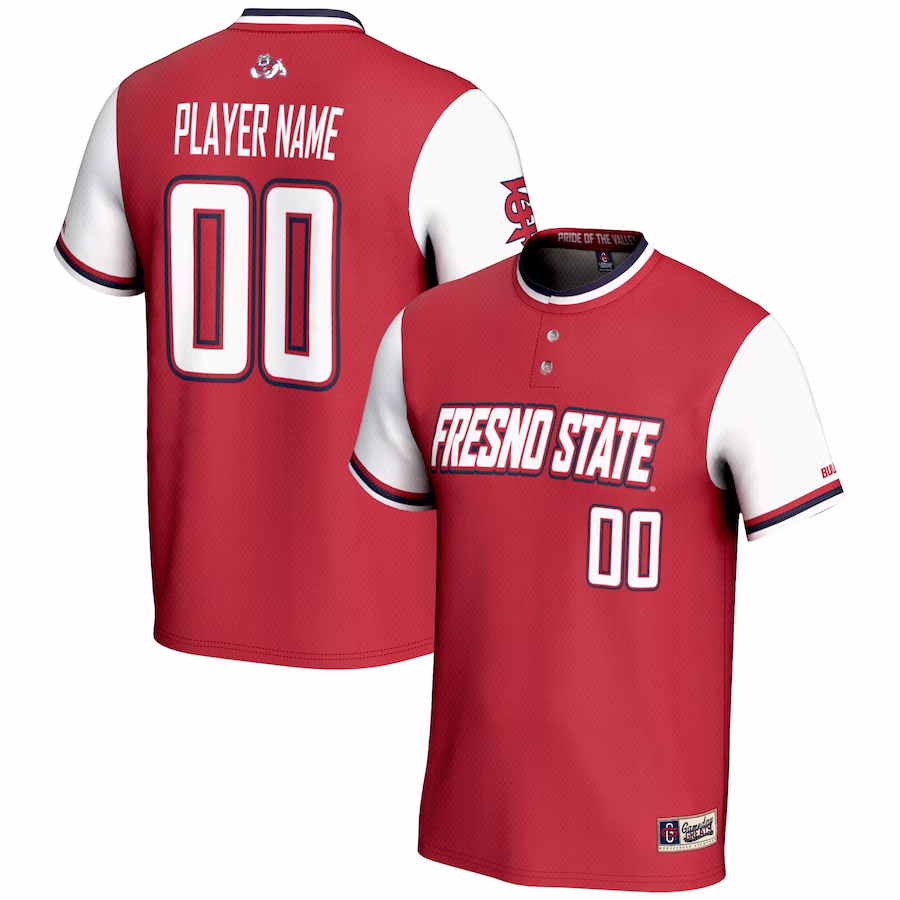 Fresno State Bulldogs GameDay Greats NIL Pick-A-Player Lightweight Softball Jersey - Red - Puhuasuan