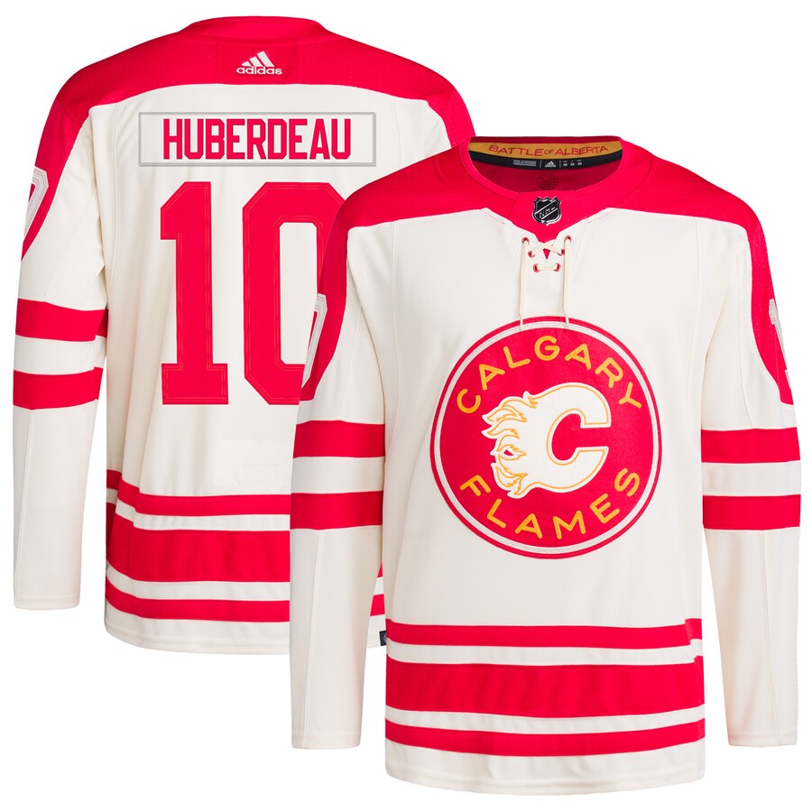 Men's Calgary Flames Jonathan Huberdeau adidas Cream 2023 NHL Heritage Classic Primegreen Authentic Player Jersey - Puhuasuan