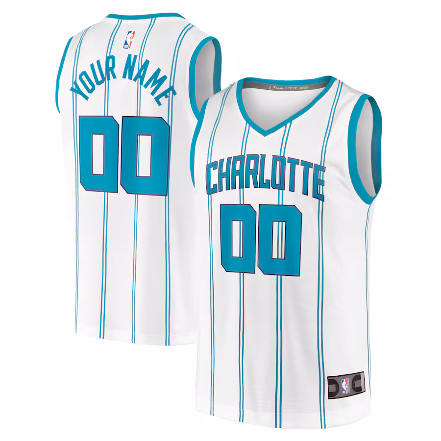 Youth Charlotte Hornets  Fanatics White Fast Break Replica Custom Jersey - Association Edition - Puhuasuan