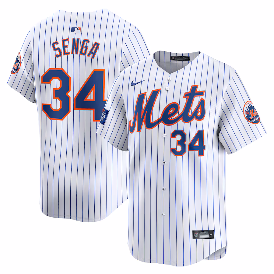 Men's New York Mets Kodai Senga Nike White 2024 MLB World Tour London Series Home Limited Player Jersey - Puhuasuan