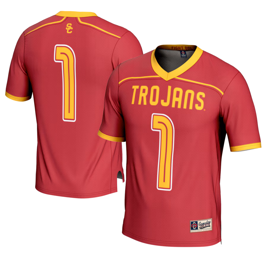 #1 USC Trojans GameDay Greats Youth Lightweight Lacrosse Fashion Jersey - Cardinal - Puhuasuan