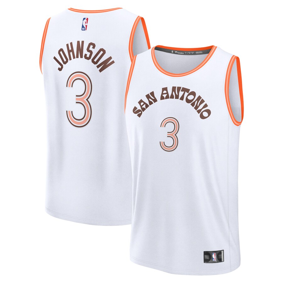 Men's San Antonio Spurs Keldon Johnson Fanatics White Fast Break Jersey - City Edition - Puhuasuan