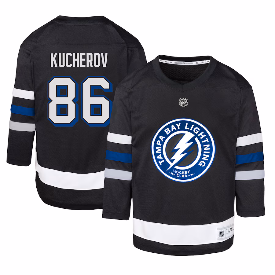 Youth Tampa Bay Lightning Nikita Kucherov Black Alternate Replica Player Jersey - Puhuasuan