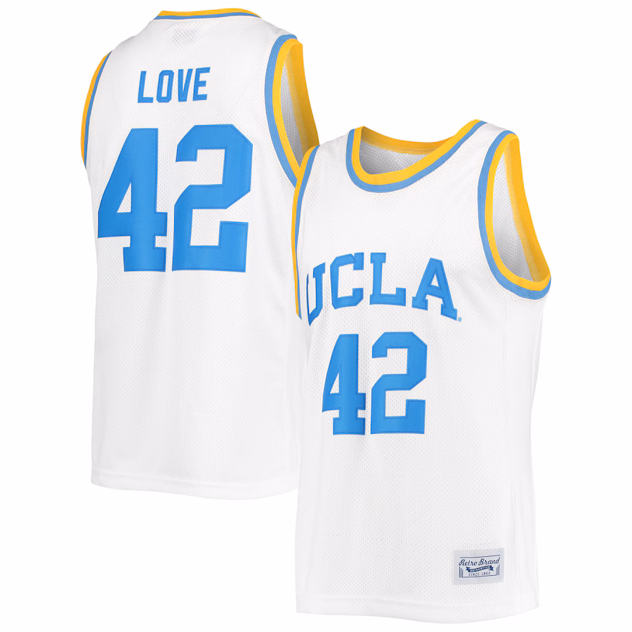 Men's Original Retro Brand Kevin Love White UCLA Bruins Commemorative Classic Basketball Jersey - Puhuasuan