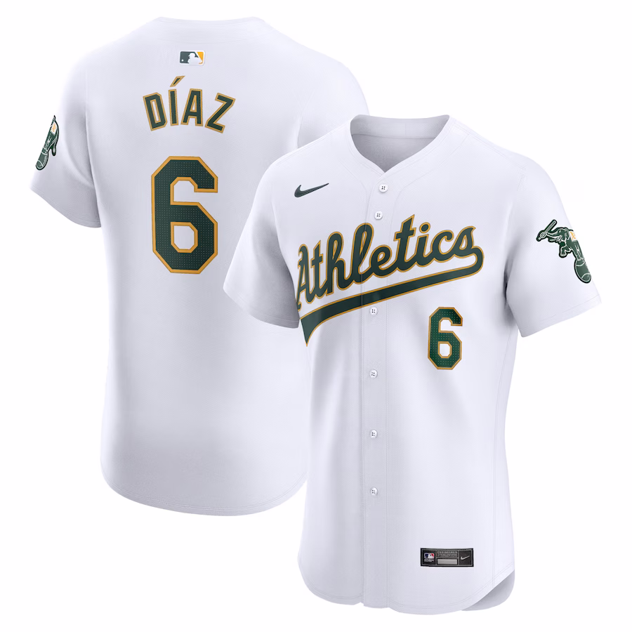 Men's Oakland Athletics Aledmys Diaz Nike White Home Elite Player Jersey - Puhuasuan