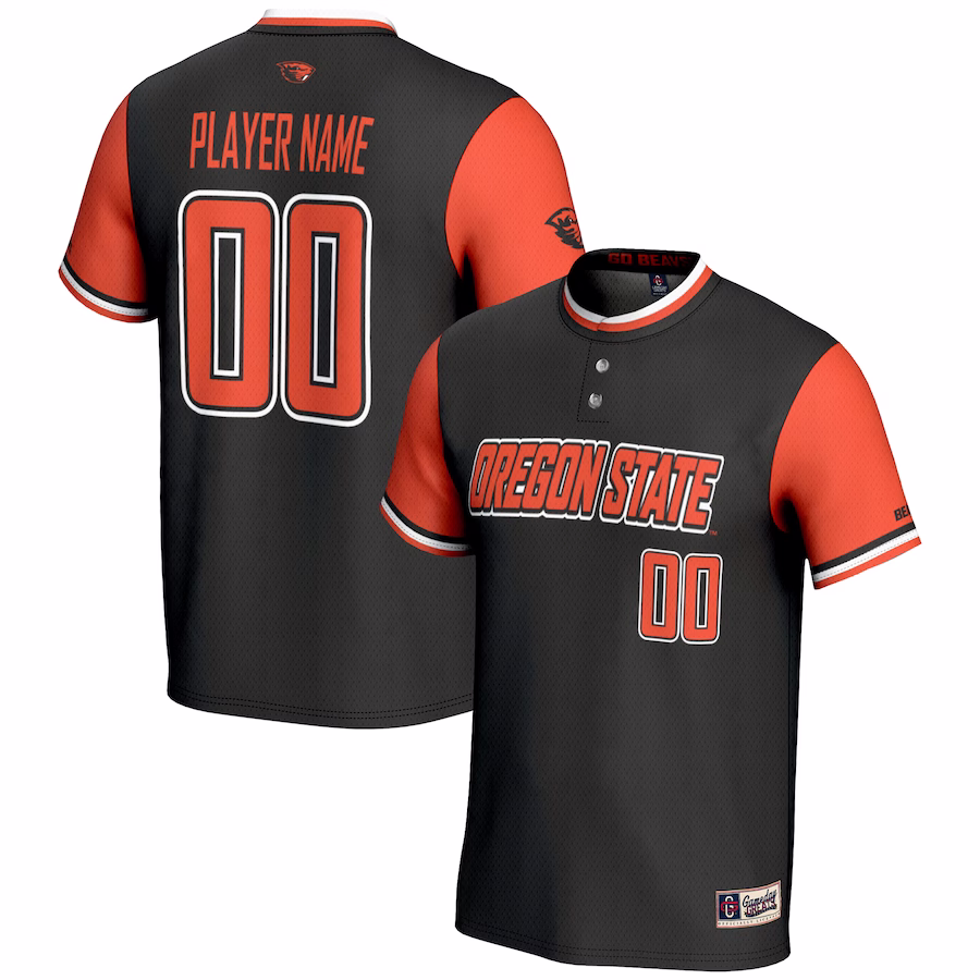 Oregon State Beavers GameDay Greats Unisex  NIL Pick-A-Player Lightweight Softball Jersey - Black - Puhuasuan