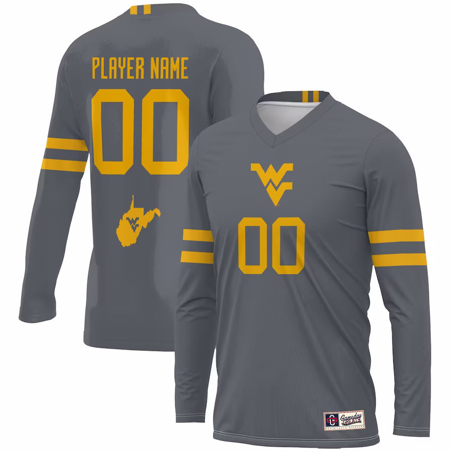 West Virginia Mountaineers GameDay Greats Youth NIL Pick-A-Player Lightweight Volleyball Jersey - Gray - Puhuasuan