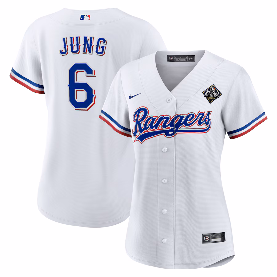 Women's Texas Rangers Josh Jung Nike White 2023 World Series Replica Player Jersey - Puhuasuan