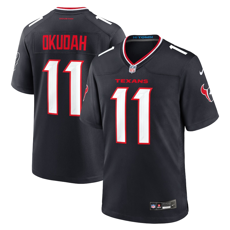Men's Houston Texans Jeff Okudah Nike  Navy Team Game Jersey - Puhuasuan