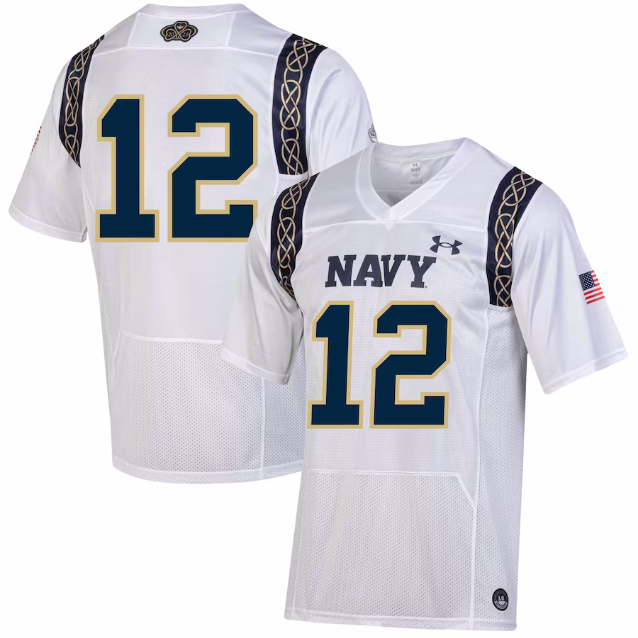 Navy Midshipmen Under Armour 2023 Aer Lingus College Football Classic Replica Jersey - White - Puhuasuan