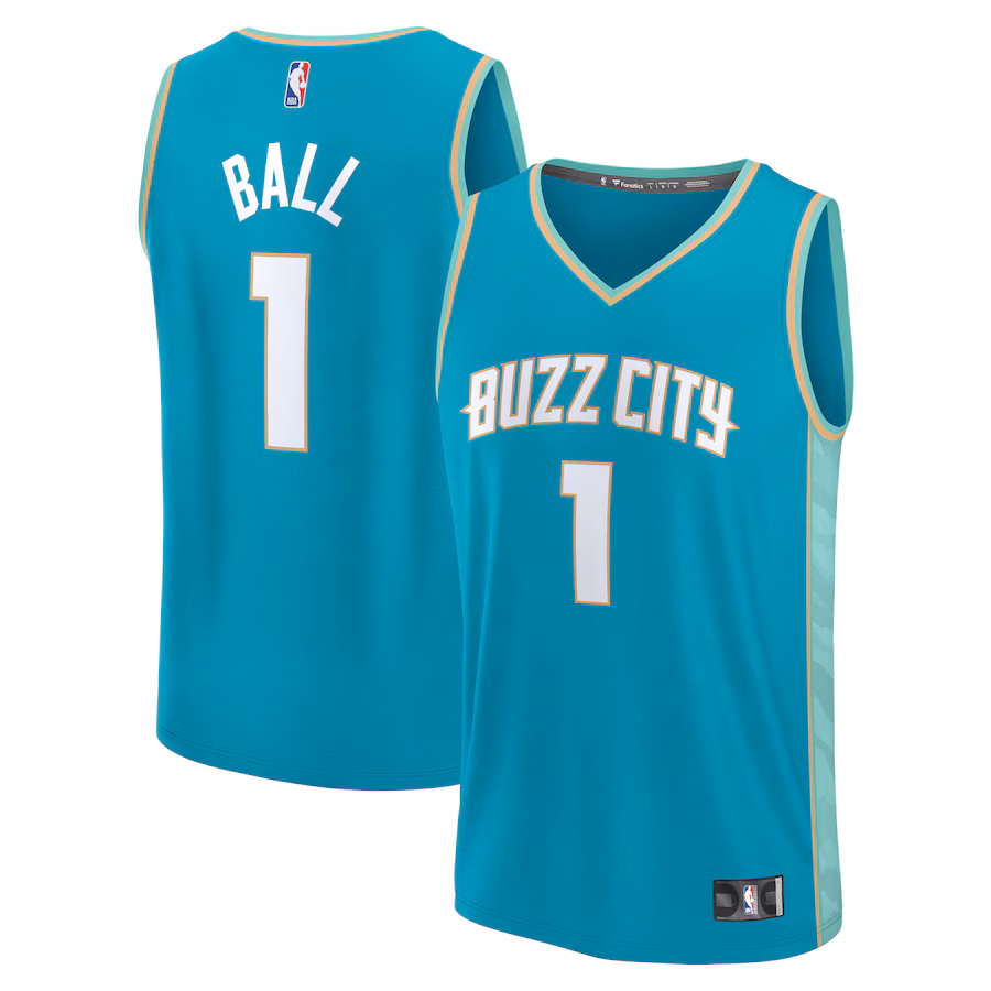 Youth Charlotte Hornets LaMelo Ball Fanatics Teal 2023/24 Fast Break Jersey - City Edition - Puhuasuan