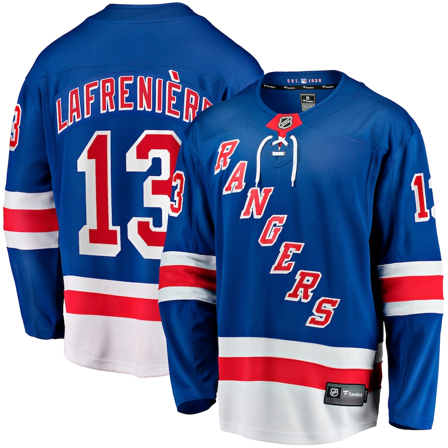 Men's New York Rangers Alexis Lafreniere Fanatics Blue Home Breakaway Jersey - Puhuasuan