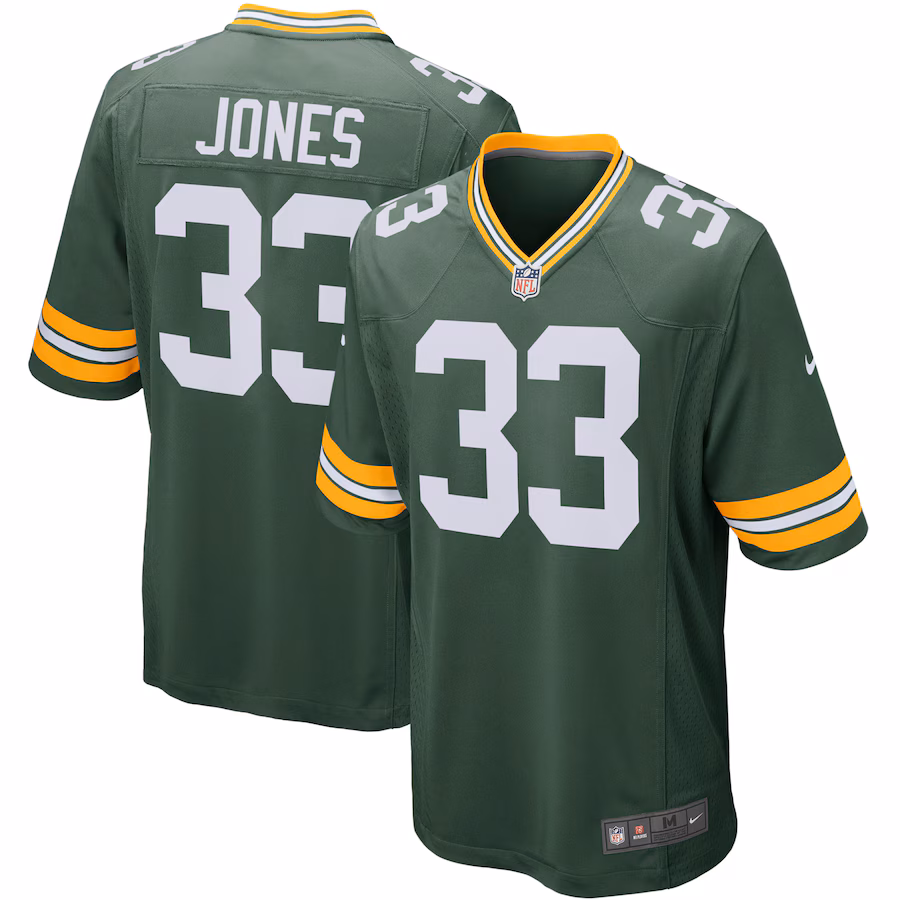 Men's Green Bay Packers Aaron Jones Nike Green Player Game Jersey - Puhuasuan
