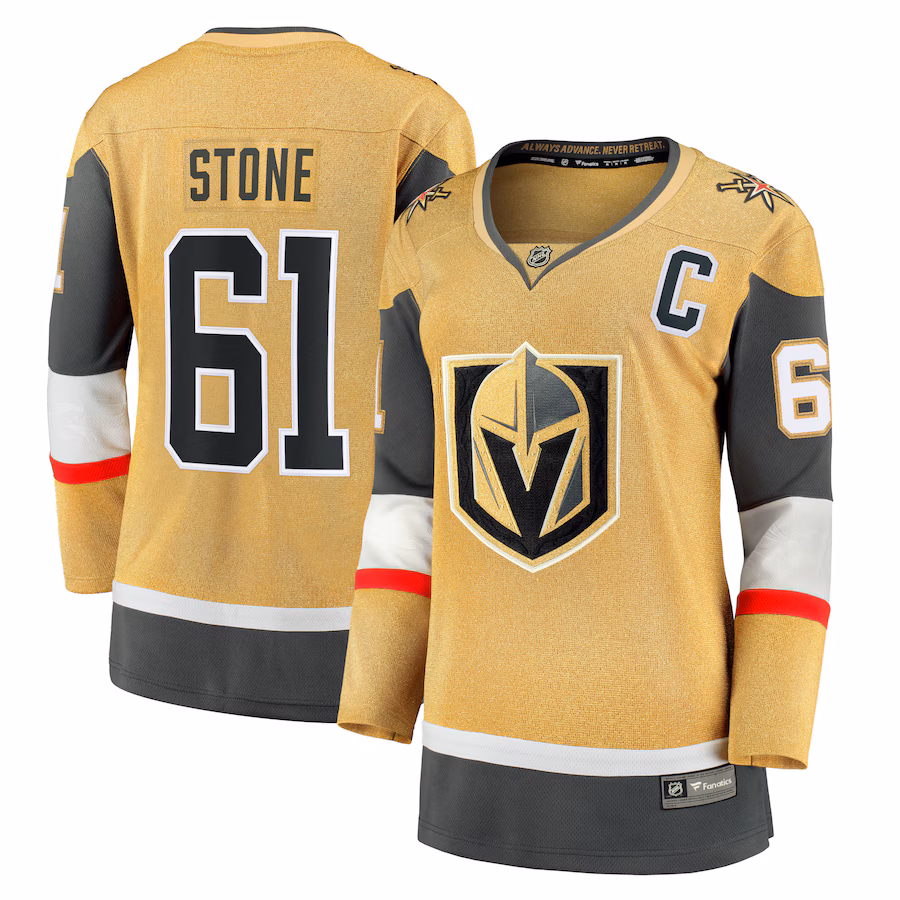 Women's Vegas Golden Knights Mark Stone Fanatics Gold Captain Patch Home Breakaway Player Jersey - Puhuasuan