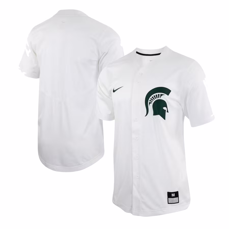 Michigan State Spartans Nike Replica Baseball Jersey - White - Puhuasuan