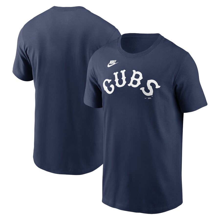 Men's Chicago Cubs Nike Navy Cooperstown Wordmark T-Shirt - Puhuasuan