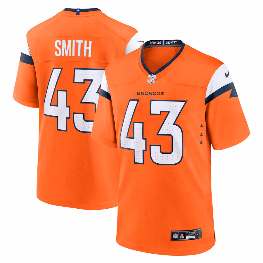 Men's Denver Broncos Keidron Smith Nike Orange Team Game Jersey - Puhuasuan